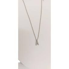 Κολιέ Σε Λευκόχρυσο 14Κ με το μονόγραμμα "Α" (N232)